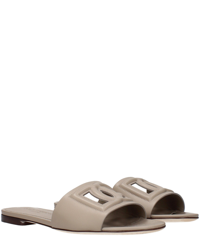 Dolce & Gabbana Leren sandalen met DG-logo